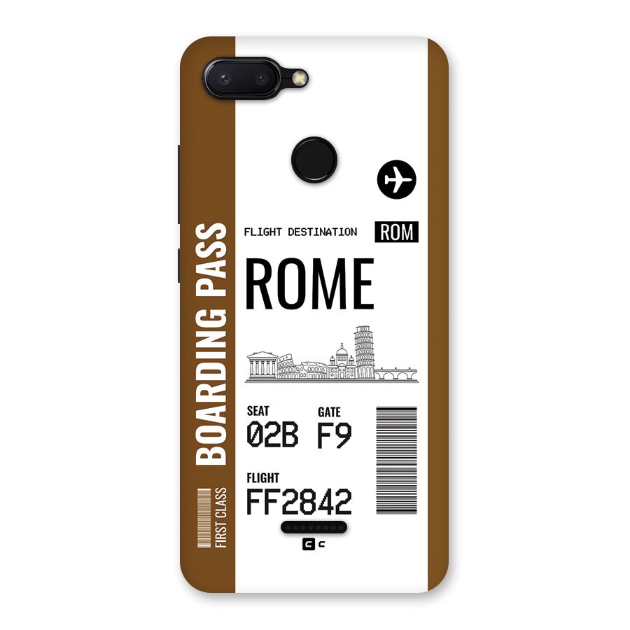 Rome Boarding Pass Back Case for Redmi 6
