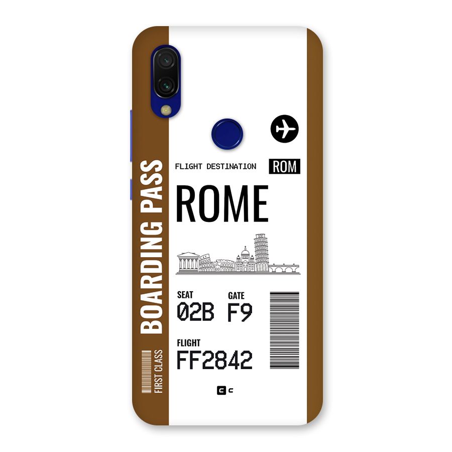 Rome Boarding Pass Back Case for Redmi 7