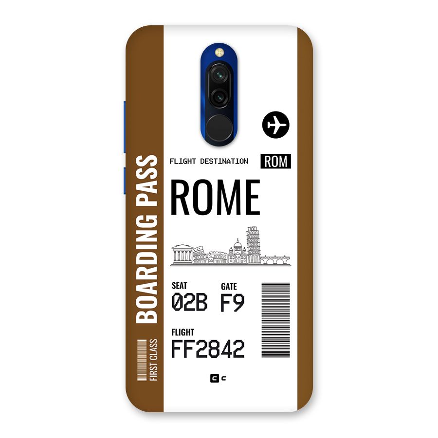 Rome Boarding Pass Back Case for Redmi 8