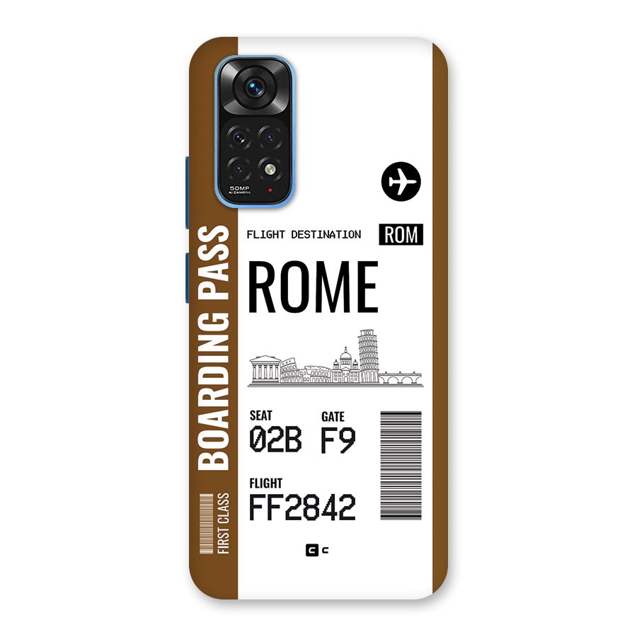Rome Boarding Pass Back Case for Redmi Note 11S