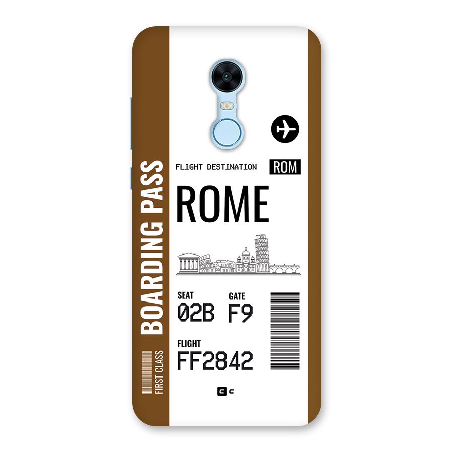 Rome Boarding Pass Back Case for Redmi Note 5