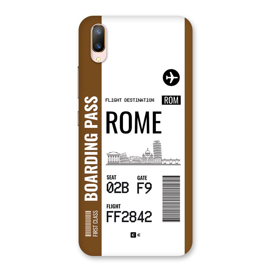 Rome Boarding Pass Back Case for Vivo V11 Pro