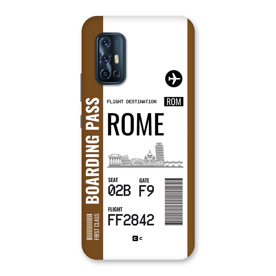 Rome Boarding Pass Back Case for Vivo V17