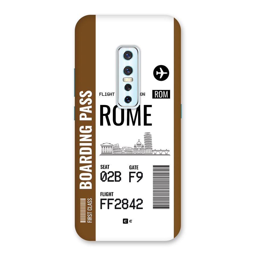 Rome Boarding Pass Back Case for Vivo V17 Pro