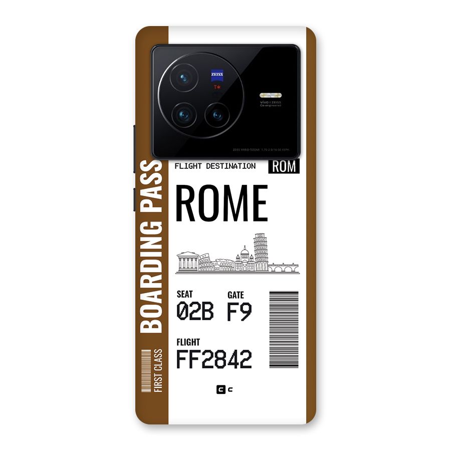 Rome Boarding Pass Back Case for Vivo X80