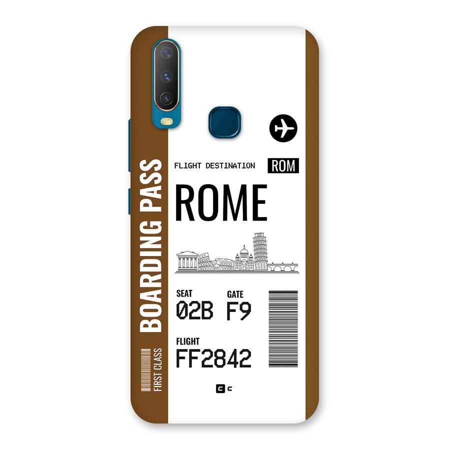 Rome Boarding Pass Back Case for Vivo Y11