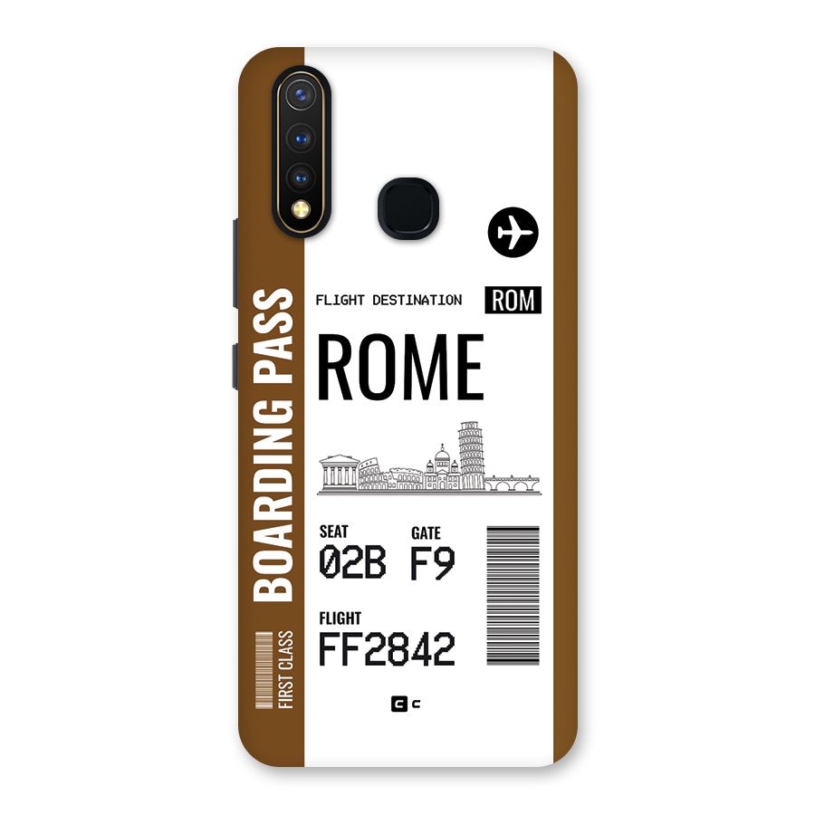 Rome Boarding Pass Back Case for Vivo Y19