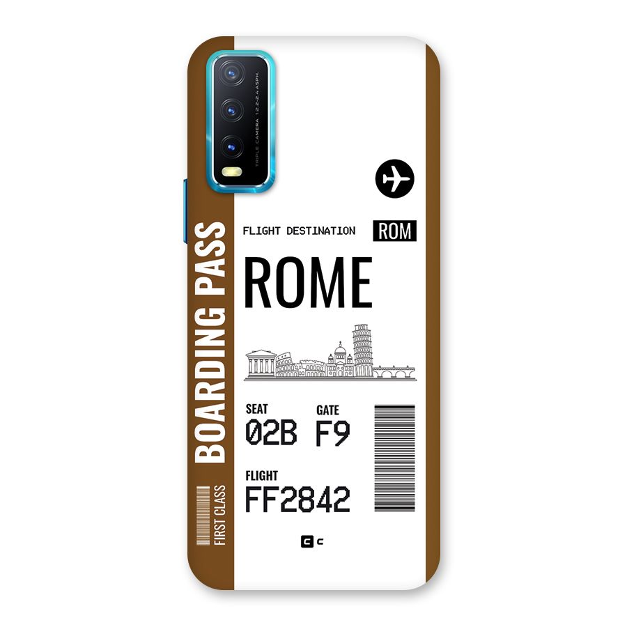 Rome Boarding Pass Back Case for Vivo Y20