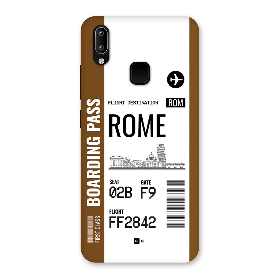 Rome Boarding Pass Back Case for Vivo Y93