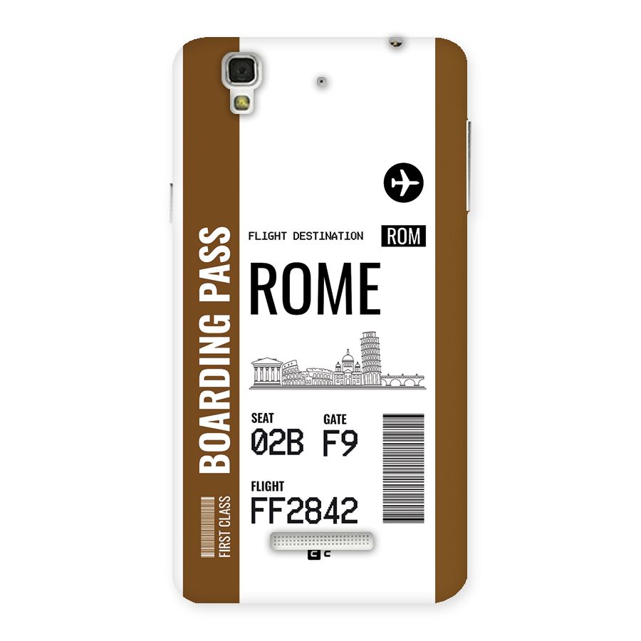 Rome Boarding Pass Back Case for YU Yureka Plus
