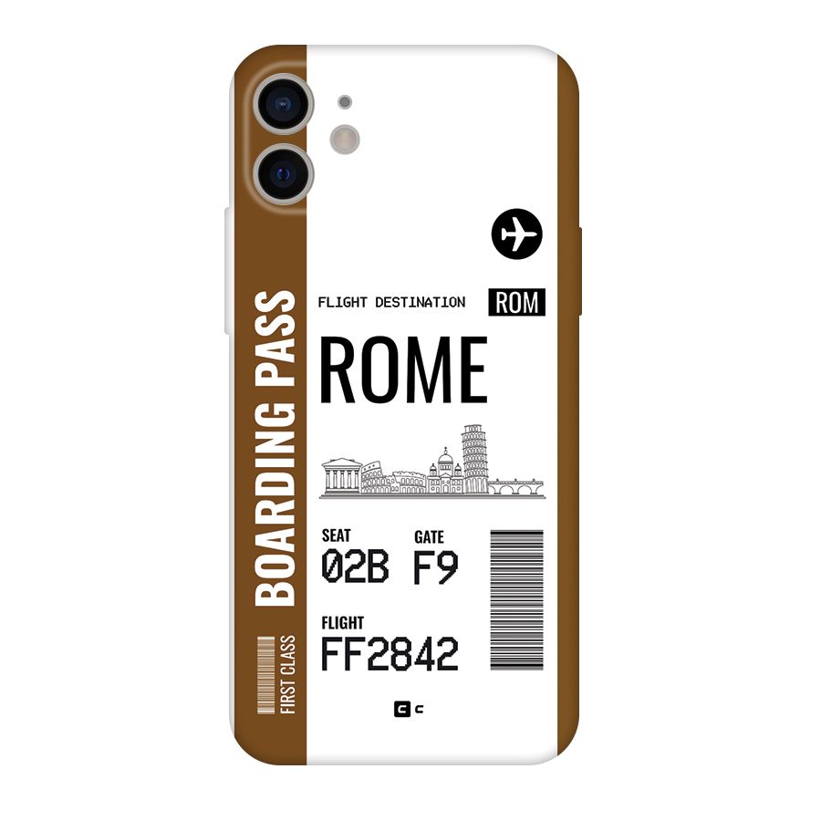 Rome Boarding Pass Back Case for iPhone 11