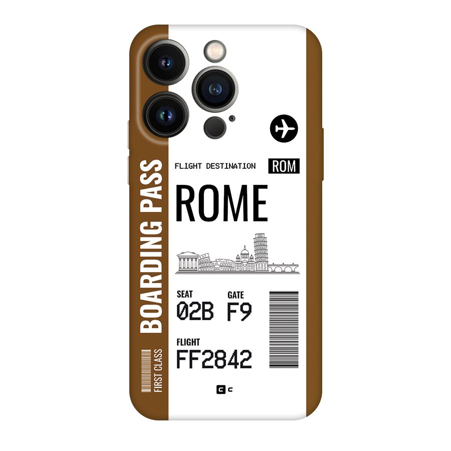 Rome Boarding Pass Back Case for iPhone 14 Pro