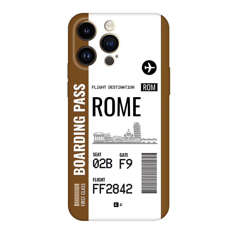 Rome Boarding Pass Back Case for iPhone 14 Pro Max