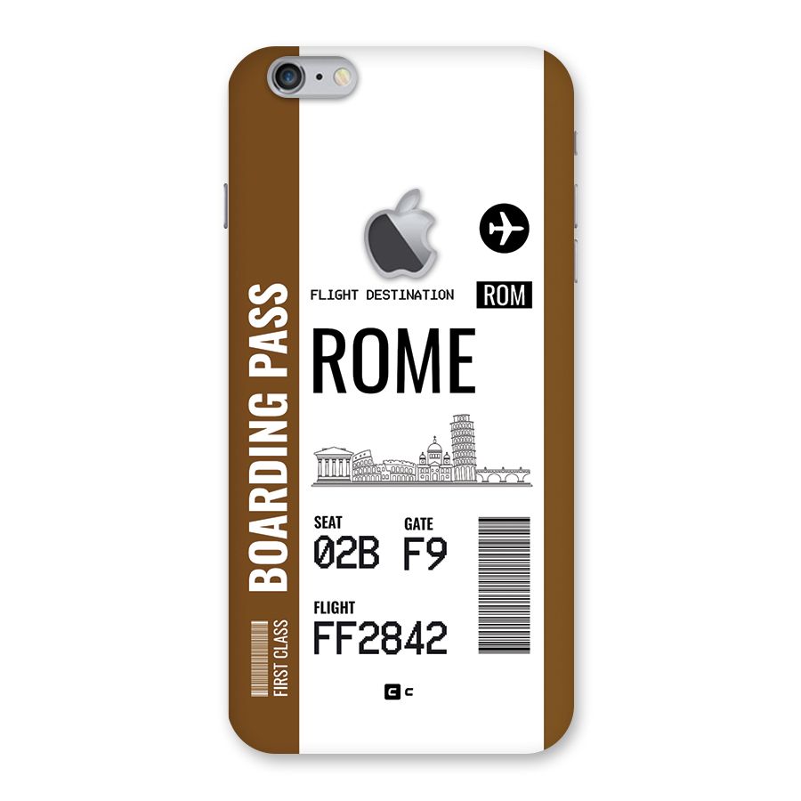 Rome Boarding Pass Back Case for iPhone 6 Plus 6S Plus Logo Cut