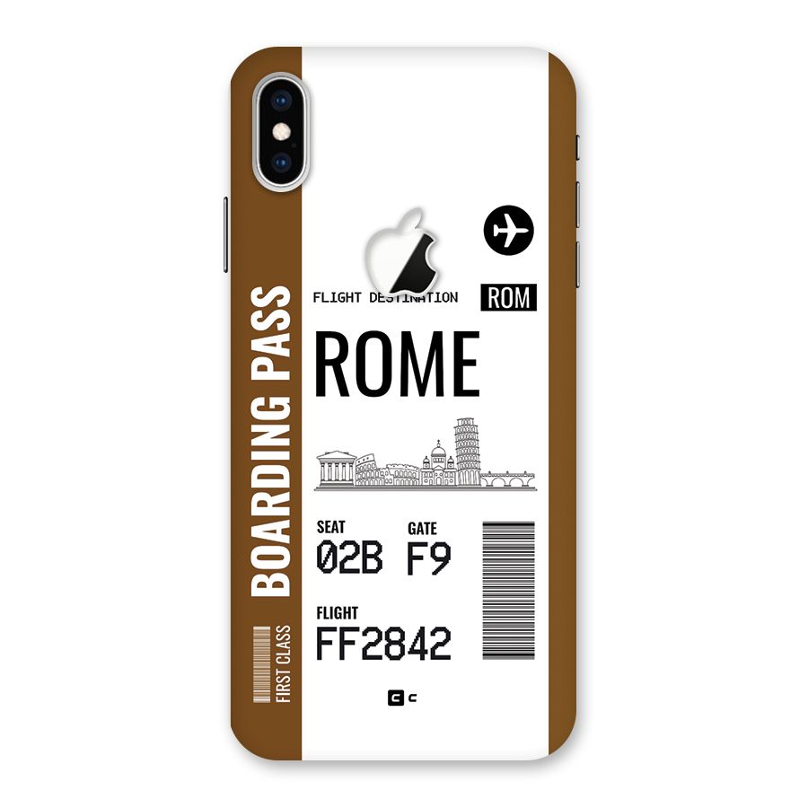 Rome Boarding Pass Back Case for iPhone XS Max Apple Cut