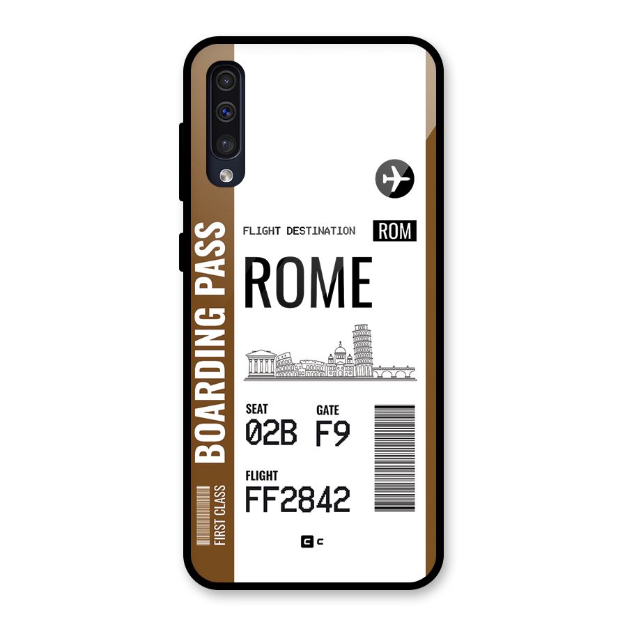 Rome Boarding Pass Glass Back Case for Galaxy A30s