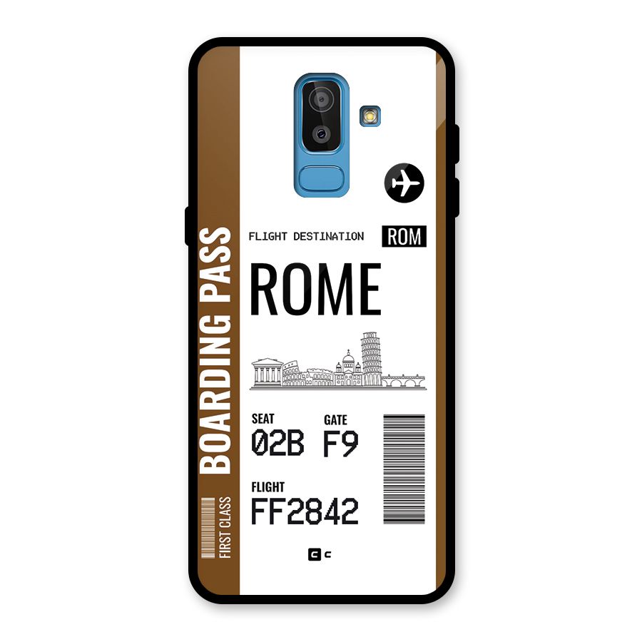 Rome Boarding Pass Glass Back Case for Galaxy J8