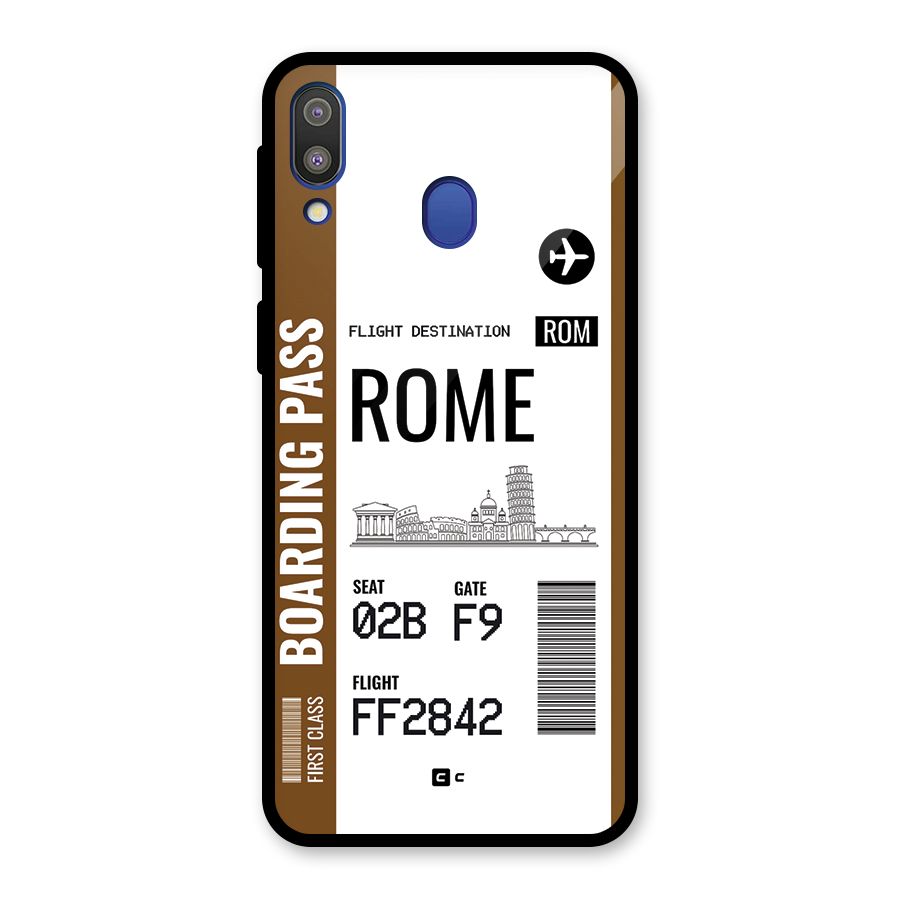 Rome Boarding Pass Glass Back Case for Galaxy M20