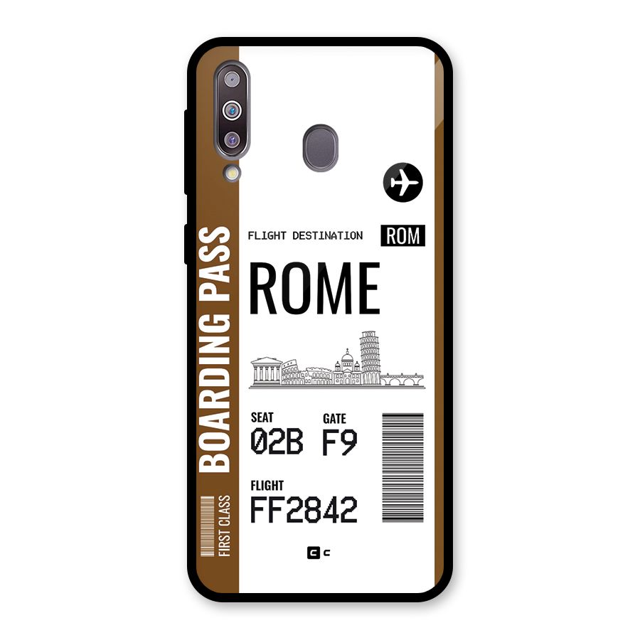 Rome Boarding Pass Glass Back Case for Galaxy M30