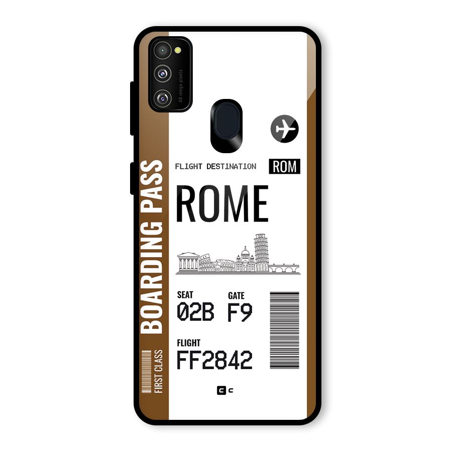 Rome Boarding Pass Glass Back Case for Galaxy M30s
