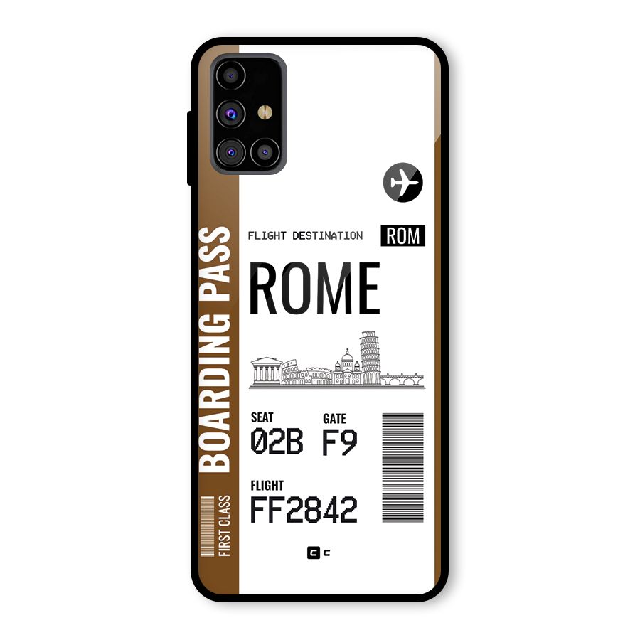 Rome Boarding Pass Glass Back Case for Galaxy M31s