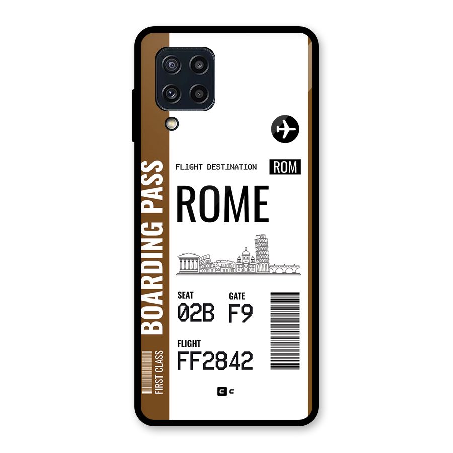 Rome Boarding Pass Glass Back Case for Galaxy M32