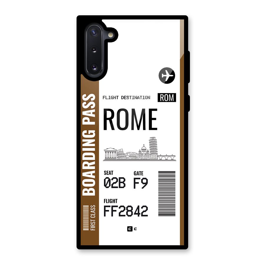 Rome Boarding Pass Glass Back Case for Galaxy Note 10