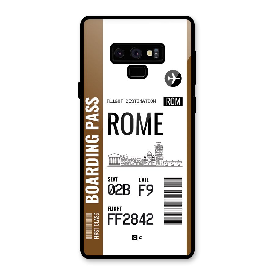 Rome Boarding Pass Glass Back Case for Galaxy Note 9