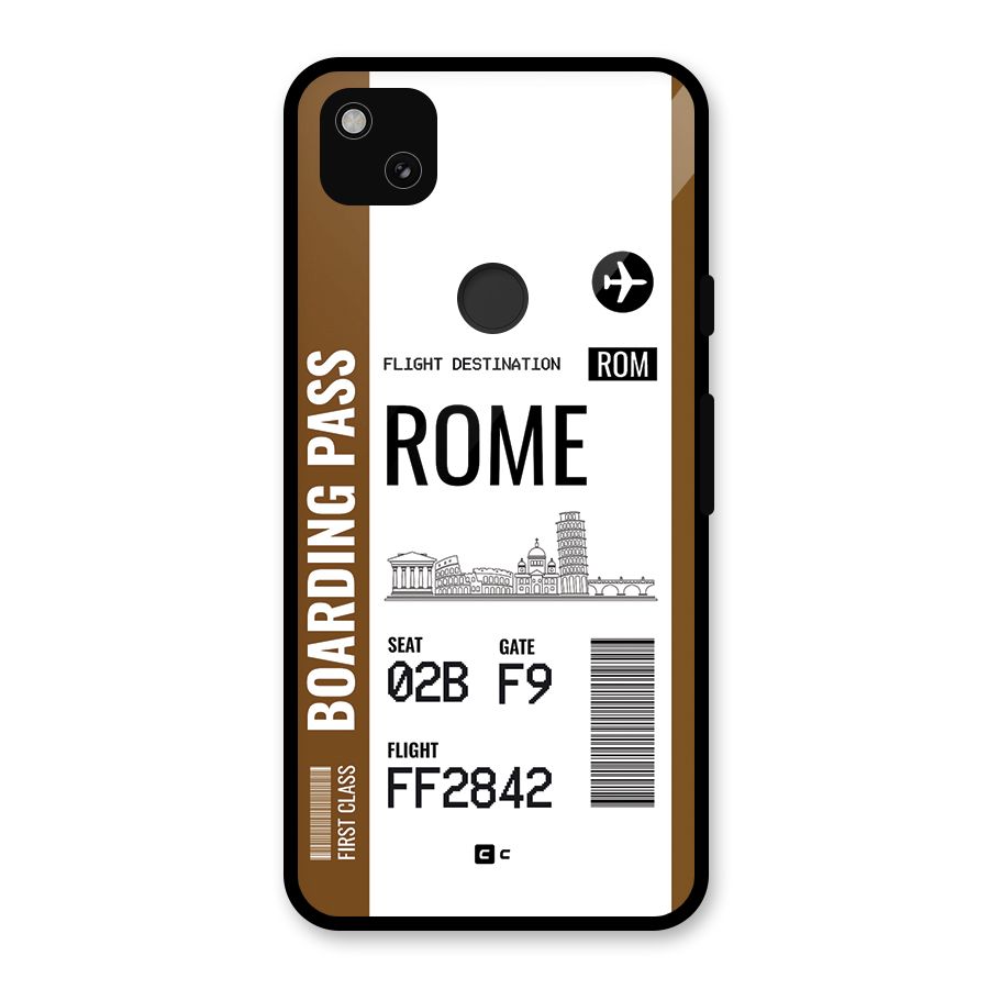 Rome Boarding Pass Glass Back Case for Google Pixel 4a
