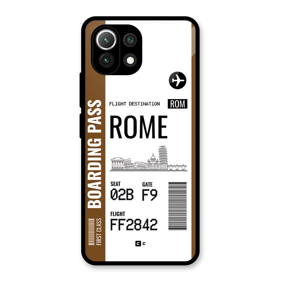 Rome Boarding Pass Glass Back Case for Mi 11 Lite
