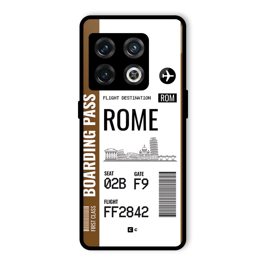 Rome Boarding Pass Glass Back Case for OnePlus 10 Pro 5G