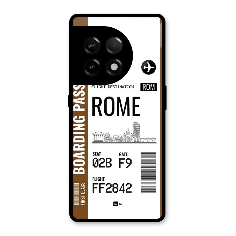 Rome Boarding Pass Glass Back Case for OnePlus 11R