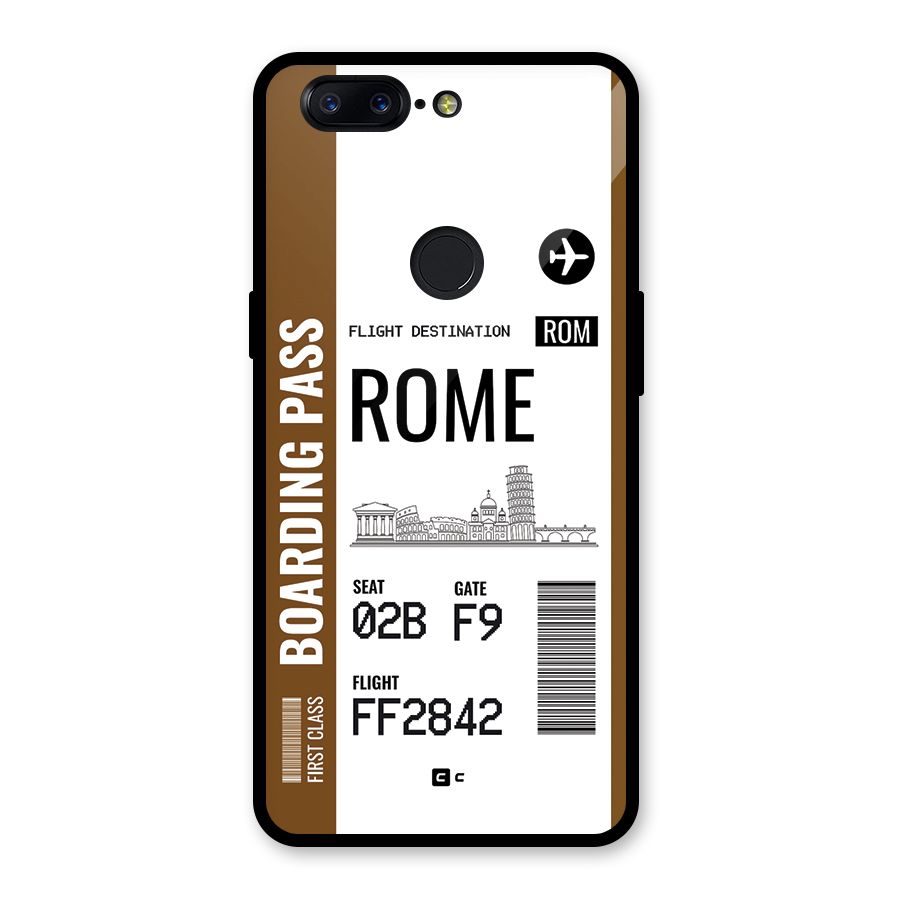 Rome Boarding Pass Glass Back Case for OnePlus 5T