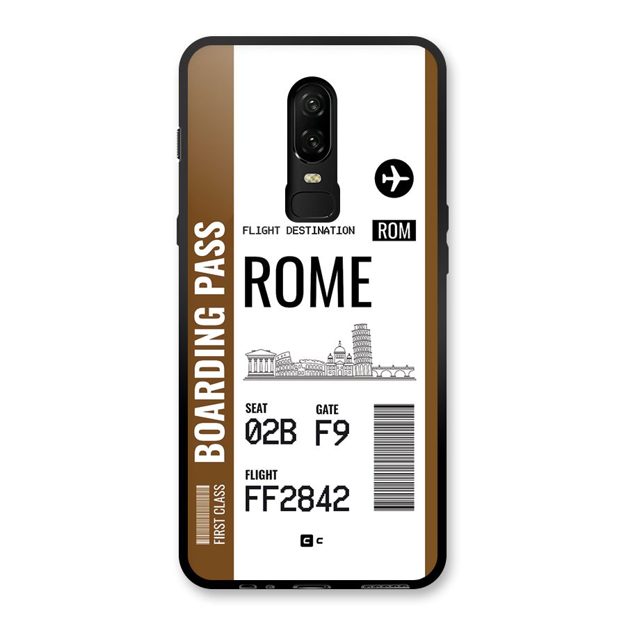Rome Boarding Pass Glass Back Case for OnePlus 6
