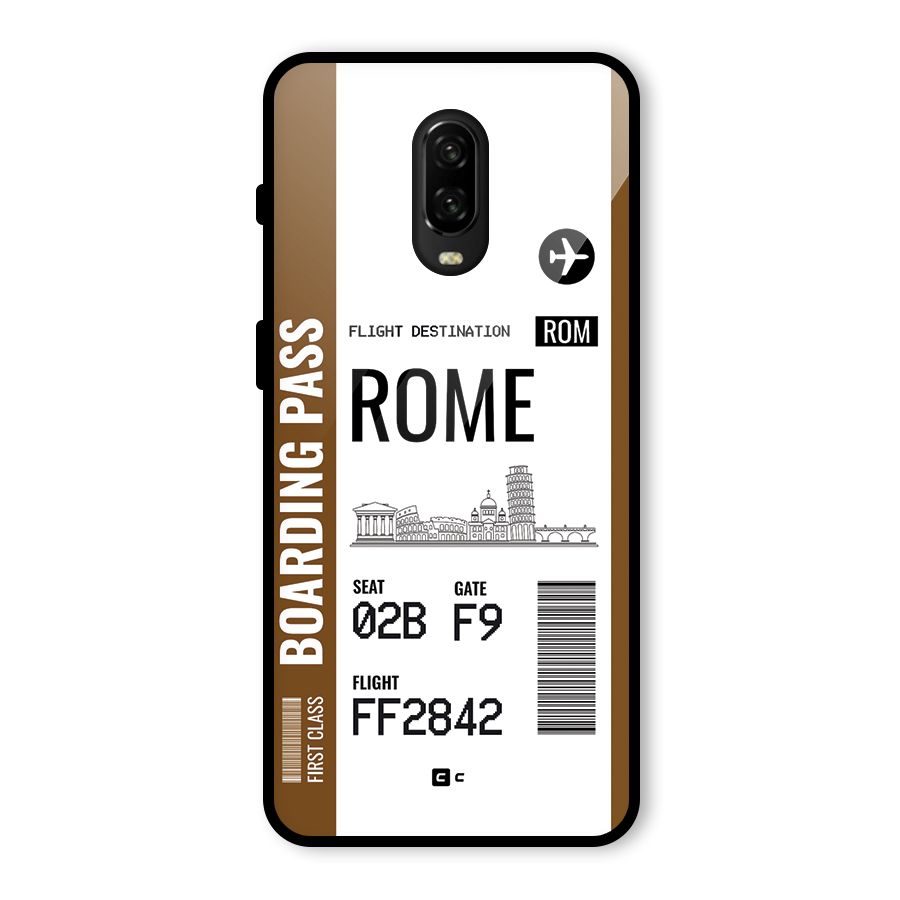 Rome Boarding Pass Glass Back Case for OnePlus 6T