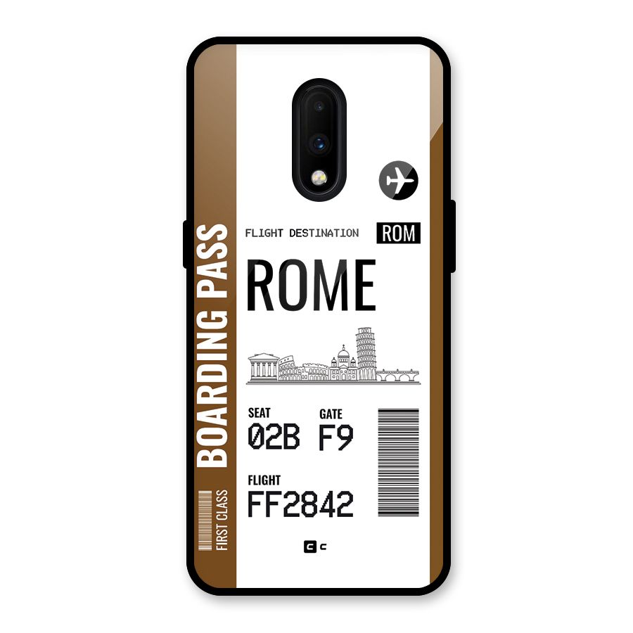 Rome Boarding Pass Glass Back Case for OnePlus 7