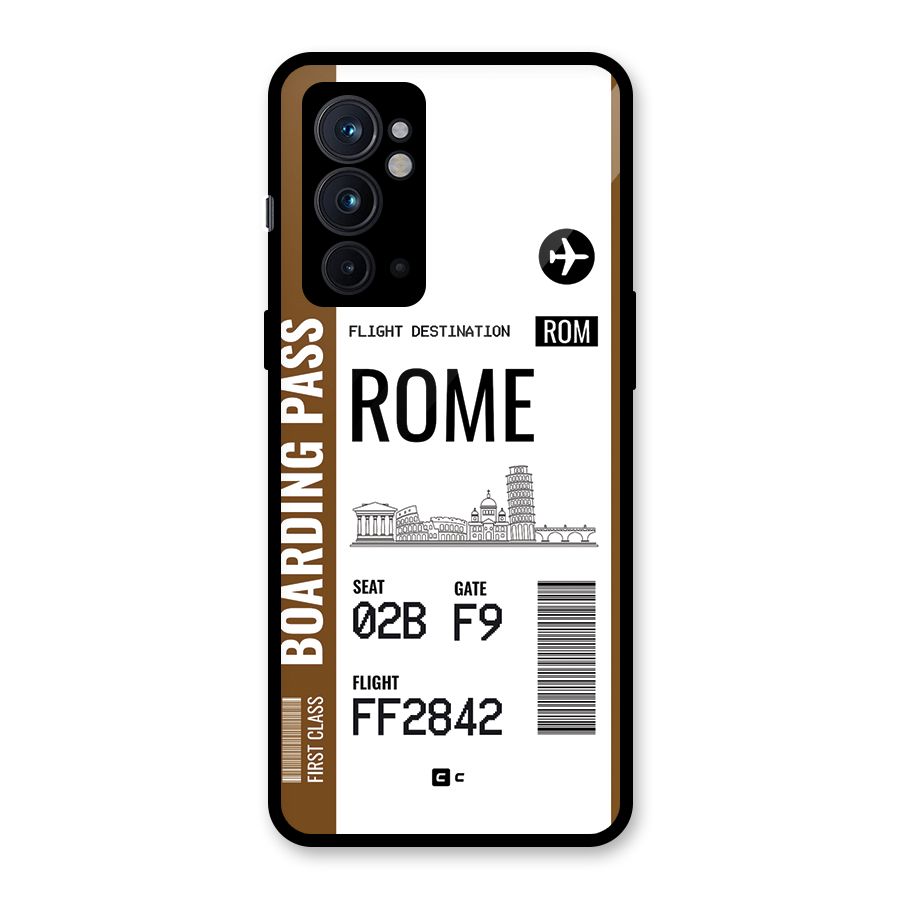 Rome Boarding Pass Glass Back Case for OnePlus 9RT 5G