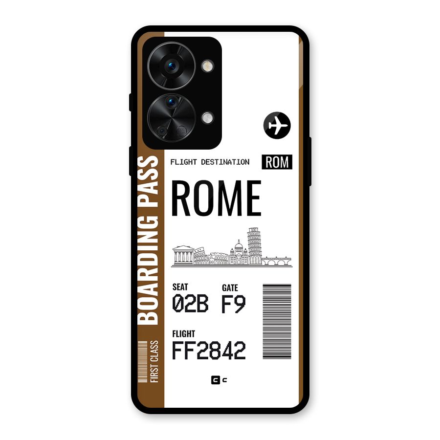 Rome Boarding Pass Glass Back Case for OnePlus Nord 2T
