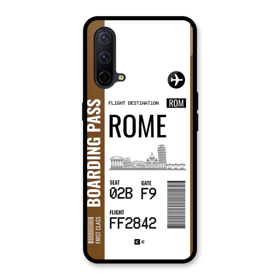 Rome Boarding Pass Glass Back Case for OnePlus Nord CE 5G