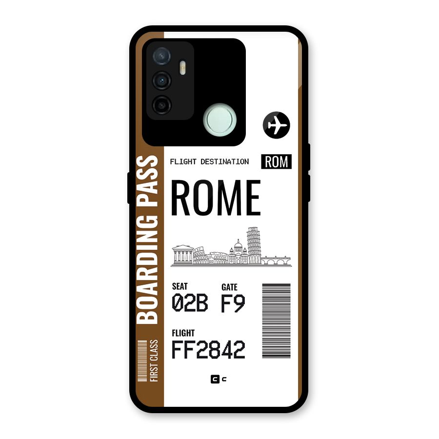 Rome Boarding Pass Glass Back Case for Oppo A53