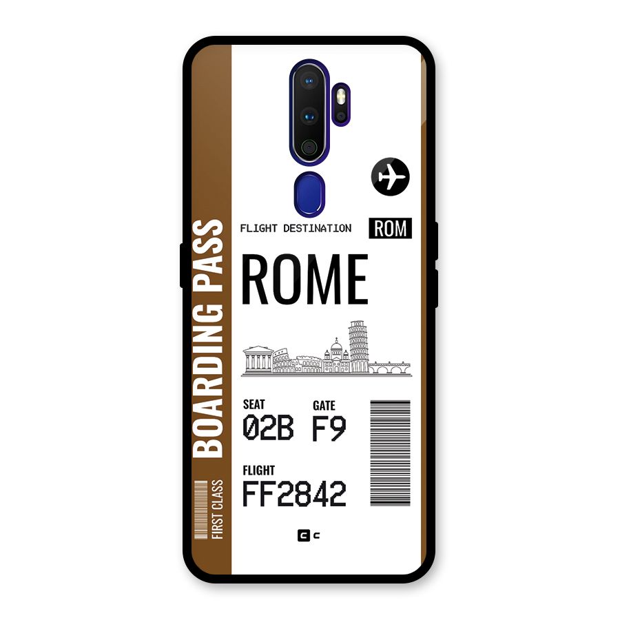 Rome Boarding Pass Glass Back Case for Oppo A9 (2020)