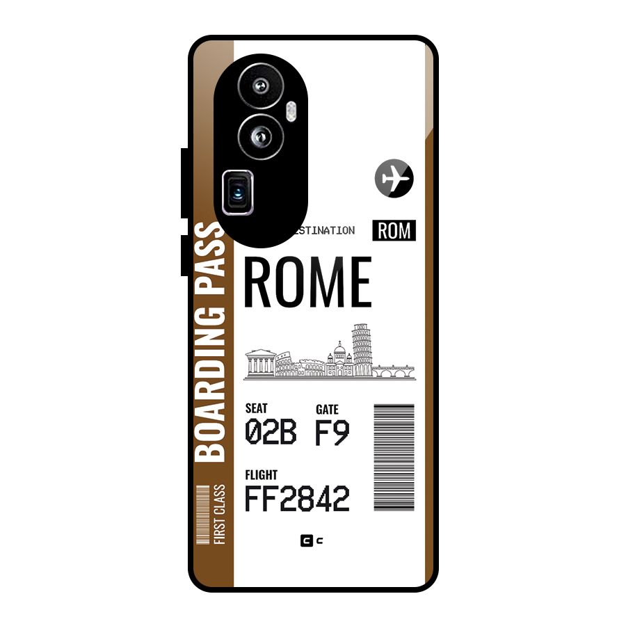 Rome Boarding Pass Glass Back Case for Oppo Reno10 Pro Plus