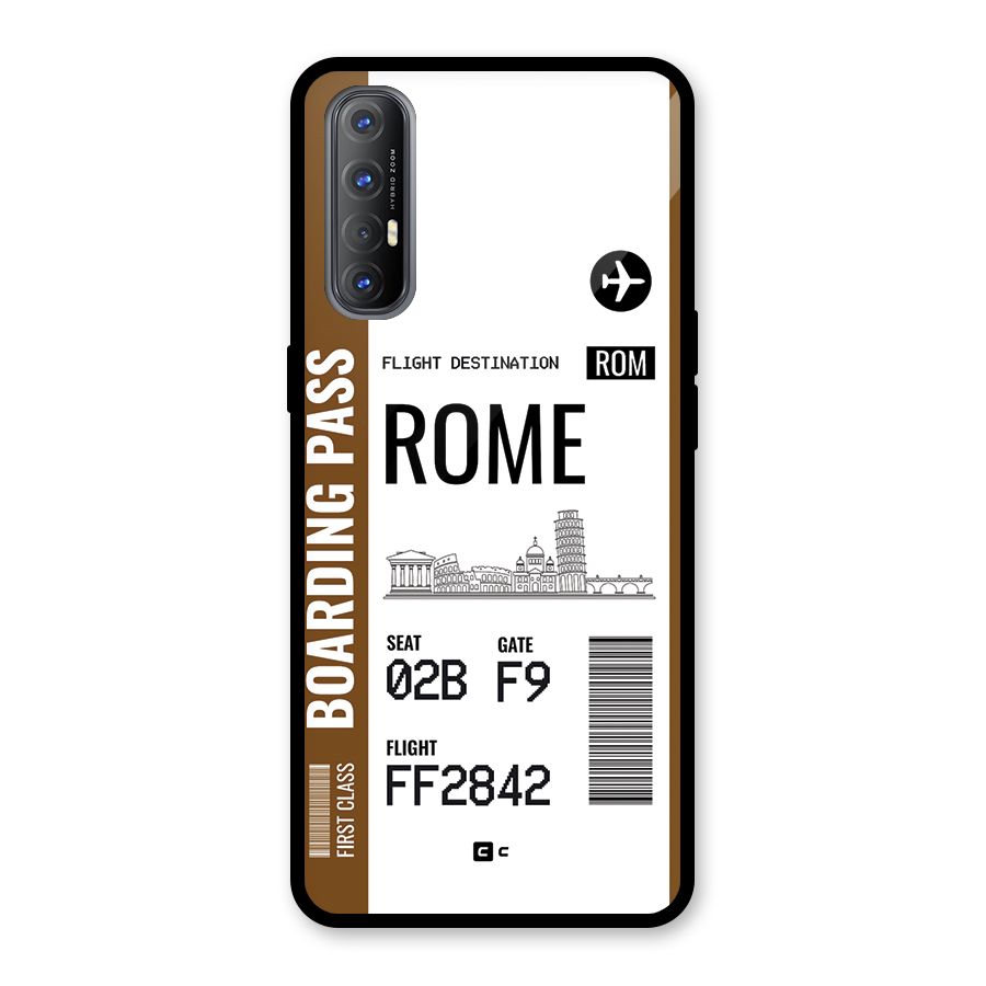 Rome Boarding Pass Glass Back Case for Oppo Reno3 Pro