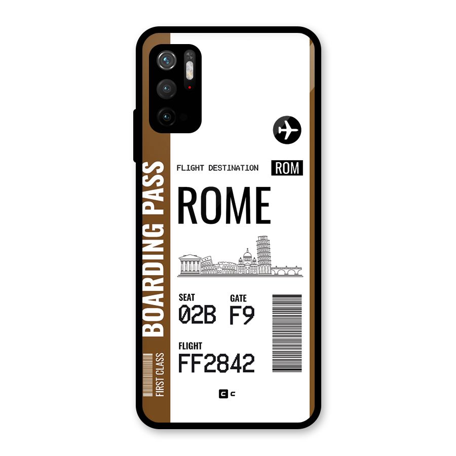 Rome Boarding Pass Glass Back Case for Poco M3 Pro 5G
