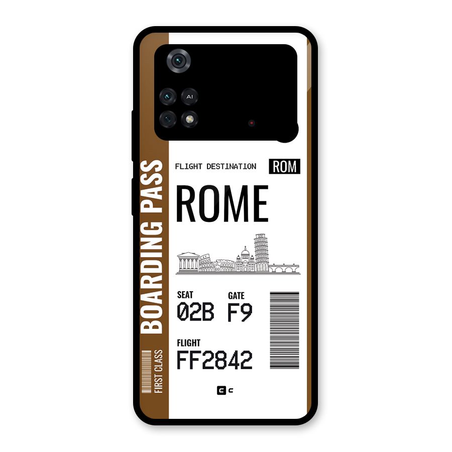 Rome Boarding Pass Glass Back Case for Poco M4 Pro 4G
