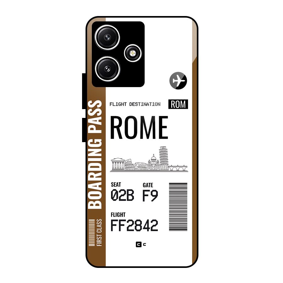 Rome Boarding Pass Glass Back Case for Poco M6 Pro
