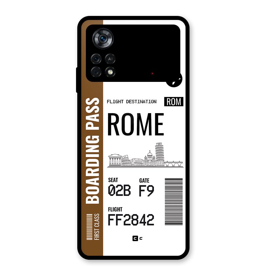 Rome Boarding Pass Glass Back Case for Poco X4 Pro 5G