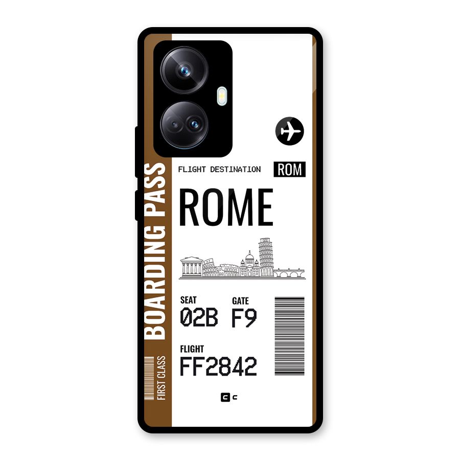 Rome Boarding Pass Glass Back Case for Realme 10 Pro Plus
