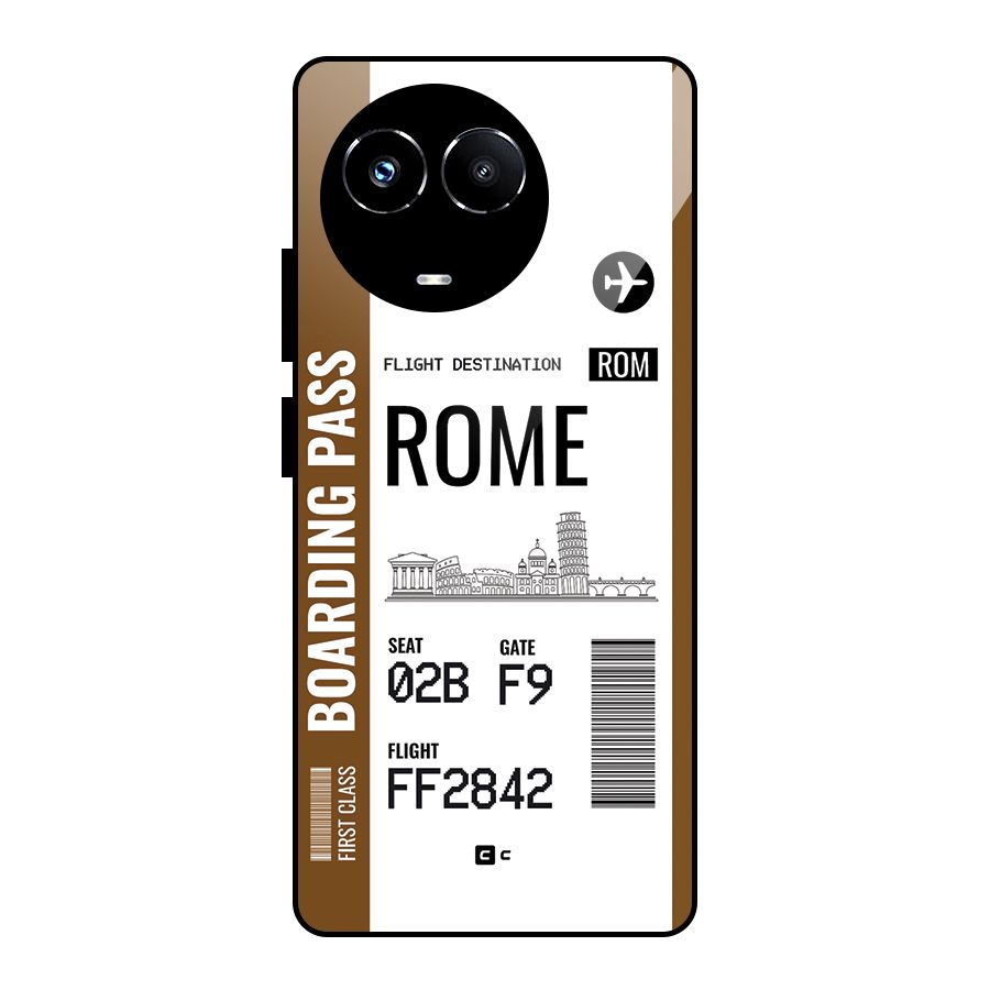 Rome Boarding Pass Glass Back Case for Realme 11X