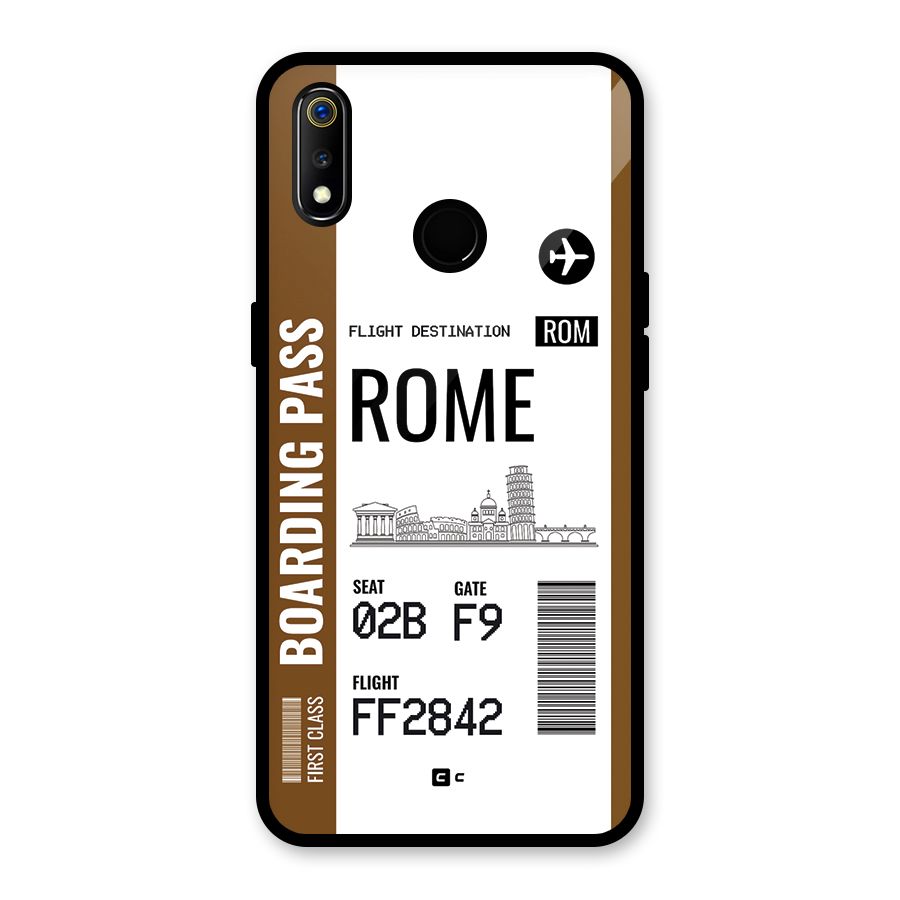 Rome Boarding Pass Glass Back Case for Realme 3i
